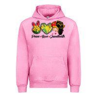 Fuchsia Pink peace love juneteenth Urban Hoodie - BarkalooDesign