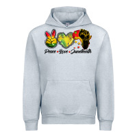 Heather Grey peace love juneteenth Urban Hoodie - BarkalooDesign