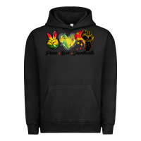 Pigment Black peace love juneteenth Urban Hoodie - BarkalooDesign