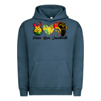 Pigment Midnight Navy peace love juneteenth Urban Hoodie - BarkalooDesign