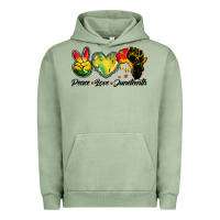 Pigment Oil Green peace love juneteenth Urban Hoodie - BarkalooDesign