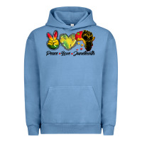 Pigment Pebble Blue peace love juneteenth Urban Hoodie - BarkalooDesign