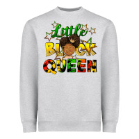 Heather Grey Little black queen Heavyweight Sweatshirt - FaDigitalArtStudio