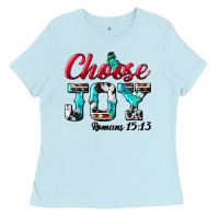 Baby Blue Choose Joy Ladies Tee - BundleAndBundleShop