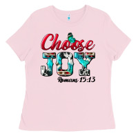 Bubblegum Pink Choose Joy Ladies Tee - BundleAndBundleShop