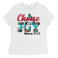 White Choose Joy Ladies Tee - BundleAndBundleShop