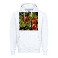 White african masks and monstera leaf seamless pattern Zipper Hoodie - BundleAndBundleShop
