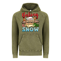 Vintage Olive Baking through the snow Vintage Hoodie - NancyCooperArtShop