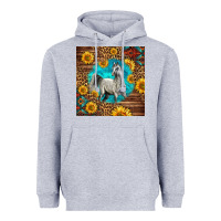 Heather Grey arabian horse Heavyweight Hoodie - LillyAllenDesigns