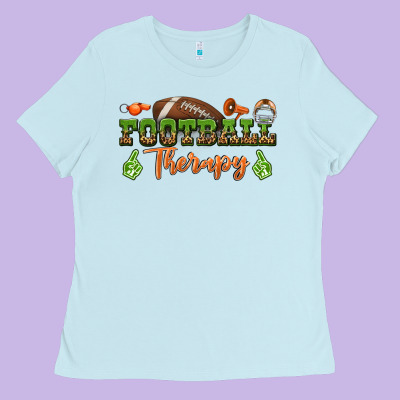 Football Therapy Ladies Tee Designed By Bundleandbundleshop