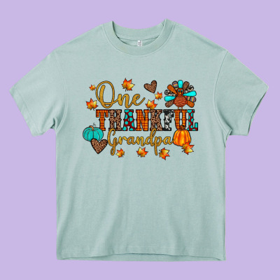 One Thankful Grandpa Heavy Core Tee Designed By Jahusdesignshop