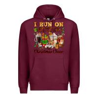 Burgundy i run on coffee and christmas cheer Premium Hoodie - FaDigitalArtStudio