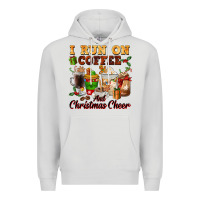 Dove Grey i run on coffee and christmas cheer Premium Hoodie - FaDigitalArtStudio