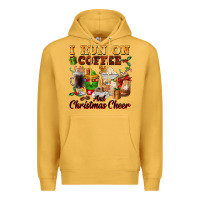 Mustard i run on coffee and christmas cheer Premium Hoodie - FaDigitalArtStudio