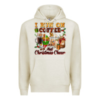 Oatmeal Heather i run on coffee and christmas cheer Premium Hoodie - FaDigitalArtStudio