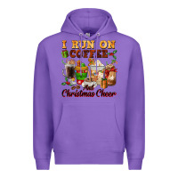 Purple i run on coffee and christmas cheer Premium Hoodie - FaDigitalArtStudio
