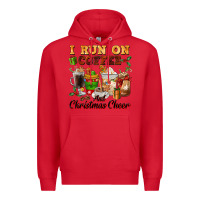 Red i run on coffee and christmas cheer Premium Hoodie - FaDigitalArtStudio
