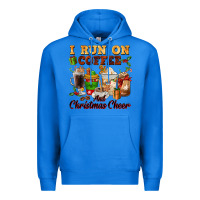 True Royal i run on coffee and christmas cheer Premium Hoodie - FaDigitalArtStudio