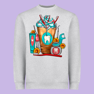 Dentist Cold Drink Frappe Heavyweight Sweatshirt Designed By Fadigitalartstudio