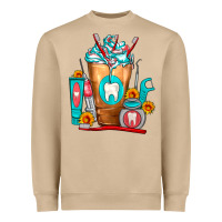 Mushroom Dentist Cold Drink Frappe Heavyweight Sweatshirt - FaDigitalArtStudio