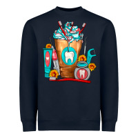 Navy Dentist Cold Drink Frappe Heavyweight Sweatshirt - FaDigitalArtStudio