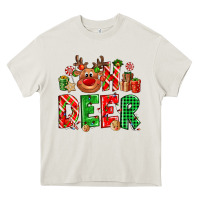 Cream Oh deer Reindeer Heavy Core Tee - NancyCooperArtShop