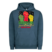 Pigment Midnight Navy freedom juneteenth since 1865 Urban Hoodie - BarkalooDesign