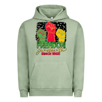 Pigment Oil Green freedom juneteenth since 1865 Urban Hoodie - BarkalooDesign