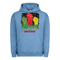 Pigment Pebble Blue freedom juneteenth since 1865 Urban Hoodie - BarkalooDesign