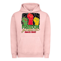 Pigment Salmon freedom juneteenth since 1865 Urban Hoodie - BarkalooDesign