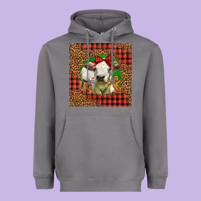 Cute Baby Calf Christmas Heavyweight Hoodie Designed By Lillyallendesigns