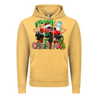 Vintage Mustard merry christmas monster truck Vintage Hoodie - texasbilliewilder