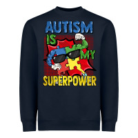 Navy Autism is my superpower Autism Awareness Day Heavyweight Sweatshirt - FaDigitalArtStudio