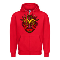 Red african masks 2 Zipper Hoodie - BundleAndBundleShop