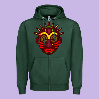 African Masks 2 Zipper Hoodie Designed By Bundleandbundleshop