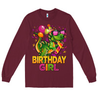 Burgundy 1st birthday girl t rex pink Long Sleeve Tee - CowGirlArtShop