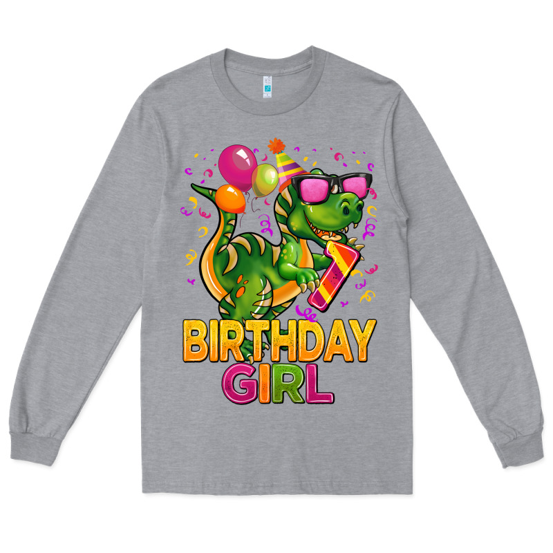 1st Birthday Girl T Rex Pink Long Sleeve Tee by CowGirlArtShop | Teevron
