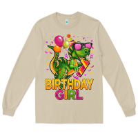Mushroom 1st birthday girl t rex pink Long Sleeve Tee - CowGirlArtShop