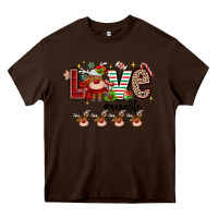 Chocolate Brown love christmas Heavy Core Tee - MaliasSmallBusiness