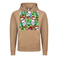 Vintage Coffee Christmas cute hippo sitting Vintage Hoodie - NancyCooperArtShop