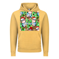 Vintage Mustard Christmas cute hippo sitting Vintage Hoodie - NancyCooperArtShop