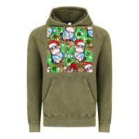 Vintage Olive Christmas cute hippo sitting Vintage Hoodie - NancyCooperArtShop