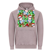 Vintage Zinc Christmas cute hippo sitting Vintage Hoodie - NancyCooperArtShop