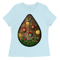 Baby Blue christmas  teardrop Ladies Tee - BundleAndBundleShop