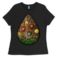 Black christmas  teardrop Ladies Tee - BundleAndBundleShop