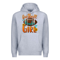 Heather Grey football kinda girl Premium Hoodie - BundleAndBundleShop