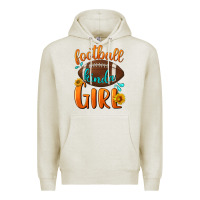 Oatmeal Heather football kinda girl Premium Hoodie - BundleAndBundleShop