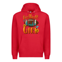 Red football kinda girl Premium Hoodie - BundleAndBundleShop