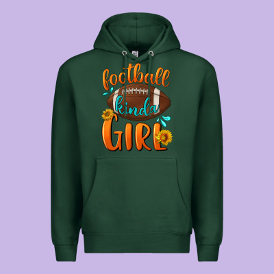 Football Kinda Girl Premium Hoodie Designed By Bundleandbundleshop
