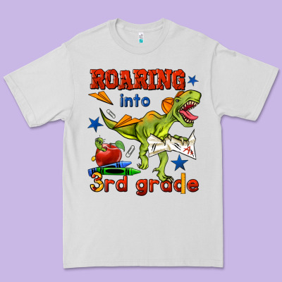 Roaring Into 3rd Grade Premium Tee Designed By Bundleandbundleshop